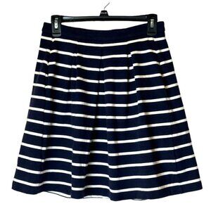 Boden Skirt‎ Women 4 Navy Blue White Striped Pleated A Line Mini Coastal Preppy